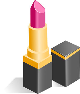 Beauty and Cosmetics Isometric with Makeup and Skincare Products.