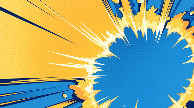 Dynamic versus battle frame with lightning effects and comic-style explosion patterns for anime game posters and cartoon fight scene backgrounds with vibrant design elements