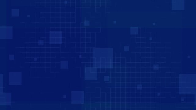 minimalist deep blue loopable digital background animation with grid and slow motion squares, professional aesthetic for modern technology projects