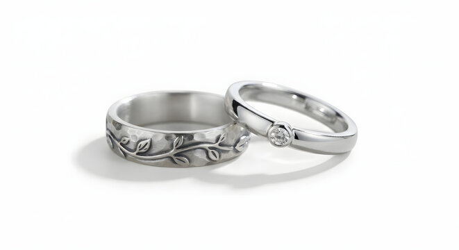silver ring with diamonds