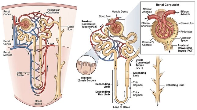 Human nervous system anatomical chart with detailed brain and spinal cord