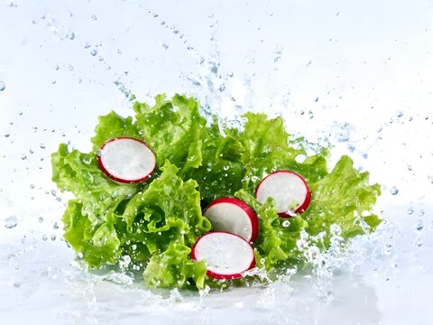 Washing Fresh Vegetables for a Healthy Salad. Clean Produce Preparation Under Running Water, Food Hygiene, Healthy Eating, Nutrition and Fresh Organic Ingredients