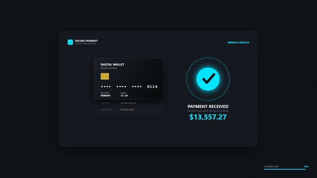 Online payment processing secure transaction with credit card and digital wallet