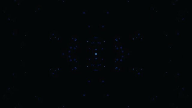 Abstract dark symmetrical pattern with subtle blue speckles