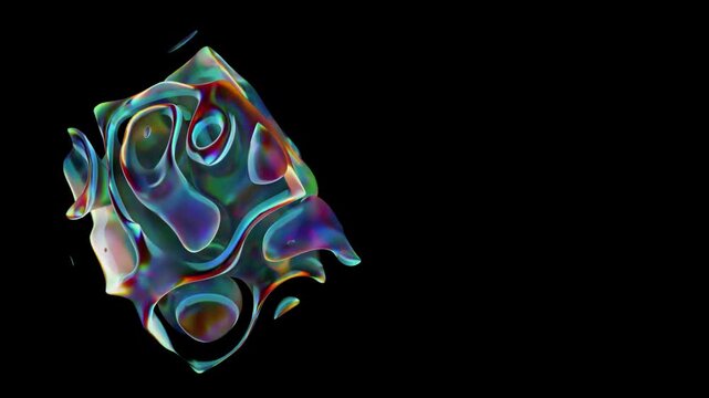 looped 3d animation. spherical waves of the molecular structure of matter. scientific background