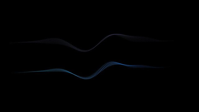 Abstract Blue Wave Forms against Dark Background with Subtle Cinematic Motion