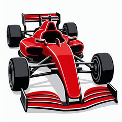 Fototapeta premium Red Formula Racing Car Colorful Vector Icon