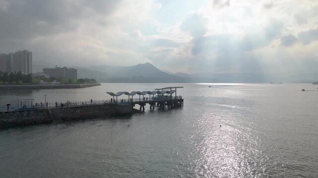 Ma Liu Shui Ferry Pier, drone footage in Hong Kong 3