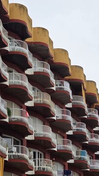 hotel facade composition in a tourist destination