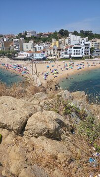 beach in Blanes, mediterraen, costa brava, spain