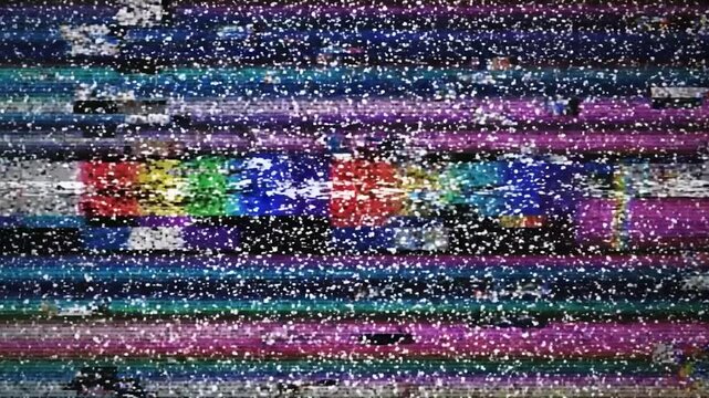 Glitch noise static television VFX pack. Visual video effects stripes background,tv screen noise glitch effect.Video background, transition effect for video editing, intro and logo reveals with sound.