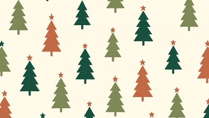 Obraz premium Festive evergreen tree pattern wallpaper for desktop