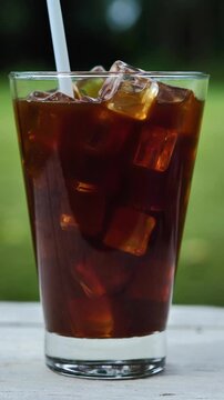 Iced Americano Coffee in Glass