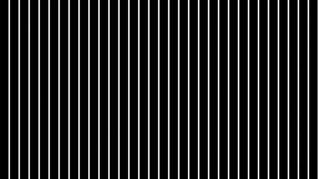 Simple Transition Animation Venetian Blinds Effect white circle and Reverse on Black Background