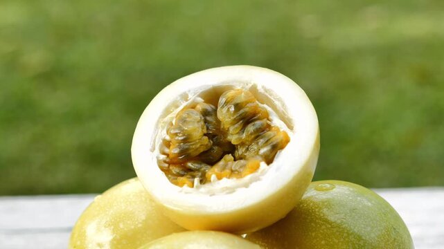Ripe Yellow Passion Fruit in Natural Light