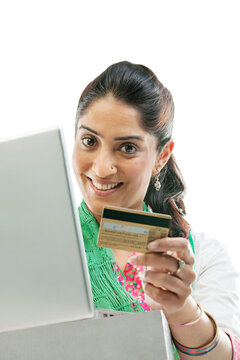 Woman with a credit card 