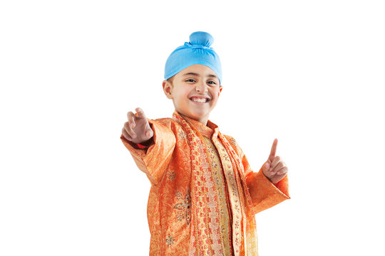 Sikh boy enjoying himself 