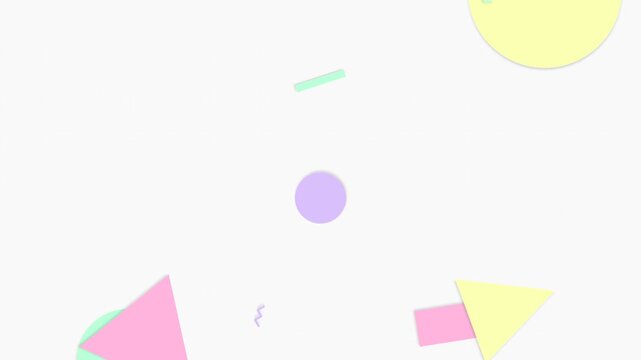 Pastel Memphis Style Abstract Shapes Motion Background