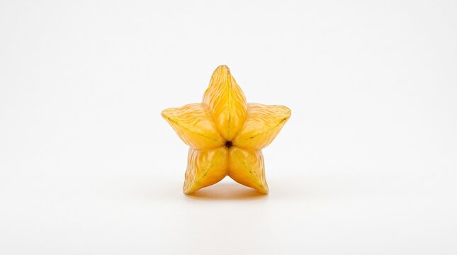 Yellow starfruit viewed from the bottom
