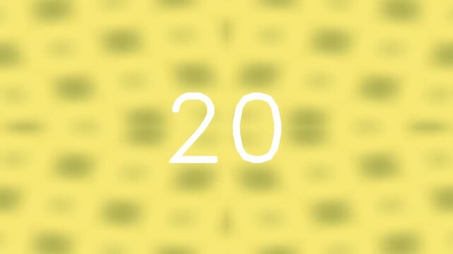 Abstract yellow background with number twenty in white