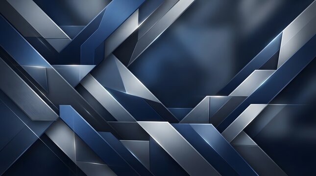 Abstract geometric background with intersecting planes of blue and gray tones