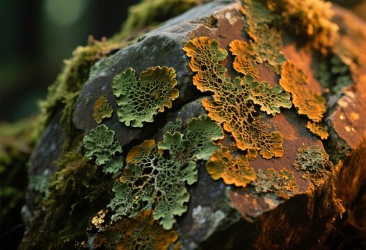 lichen encrusted stone