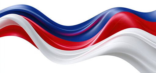 Fototapeta premium Festive banner with flowing ribbon in England colors on white background for patriotic celebrations and promotions.