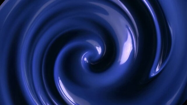 Ultra Realistic Blueberry Cream Swirl Background with Glossy Smooth Fruit Yogurt Texture, Deep Blue Abstract Dessert Spiral Animation in 4K Rich Deep Blue Cream Texture Abstract Fruit Swirl Background