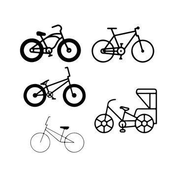 Set of various bicycle icons