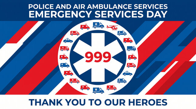 Emergency Services Day police air ambulance heroes 999 star of life dedication bravery teamwork protection resilience awareness gratitude inspiration solidarity courage   generative ai