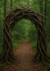 Fototapeta premium Enchanted forest path archway