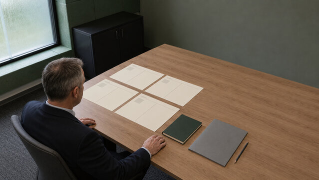 Internal Auditor Reviewing Control Evidence in Structured Corporate Workspace
