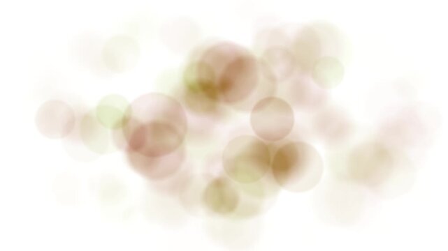 Slight colorful bokeh effects on light background. Zoom in and out effect.