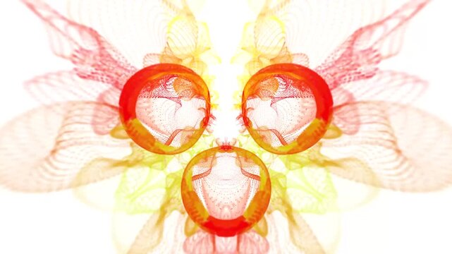 Abstract Art -  Three circles surrounded by a colorful pattern