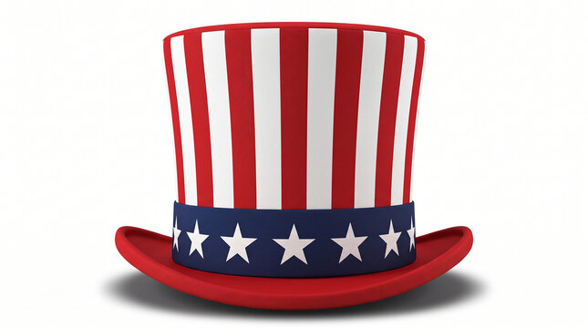 Uncle Sam patriotic top hat red white stripes blue band stars USA symbol freedom independence democracy heritage resilience inspiration unity strength tradition   generative ai