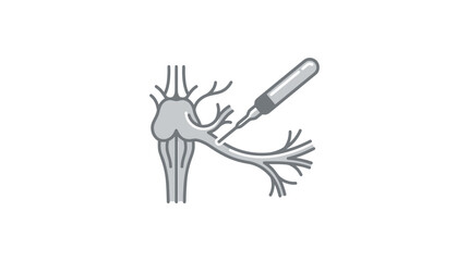 Obraz premium Medical nerve block injection procedure icon.
