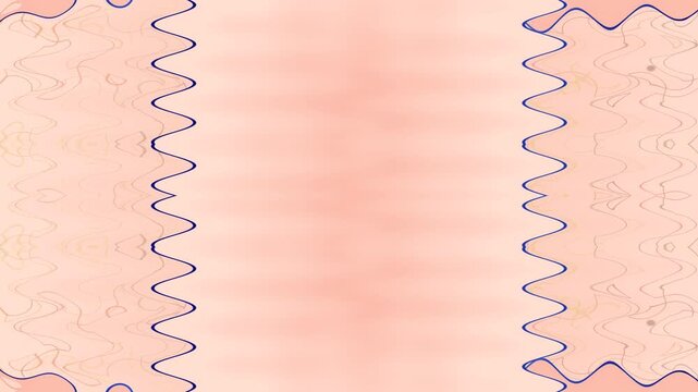 Abstract Peach Pattern Design: Wavy Lines and Symmetrical Kaleidoscope