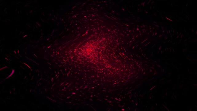 Swirling red dust particles, on a black background, abstract.