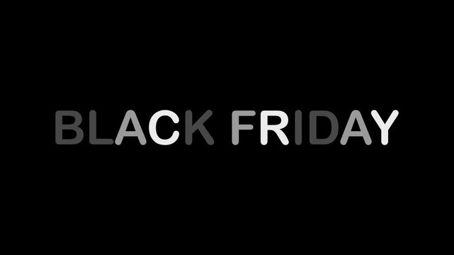 Animated Black Friday neon light text flickering on dark background