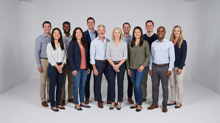 Fototapeta premium Diverse Professional Team Portrait Standing Together in Studio