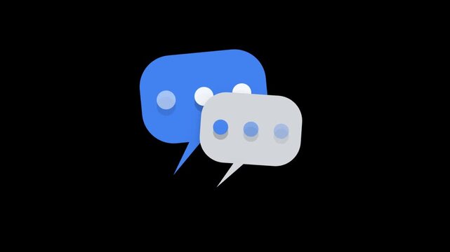 Dynamic chat bubbles moving against black background showcasing animated digital communication interface footage for modern social media messaging technology user experience