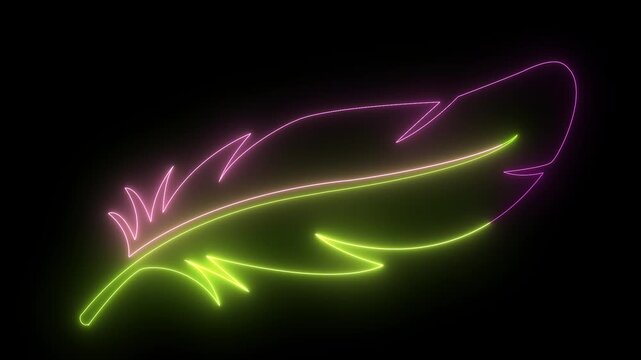 Neon tree sapling icon animation on black background, symbolizing growth, reforestation, ecology, sustainability, environment, green energy, climate action, and digital eco-friendly innovation
