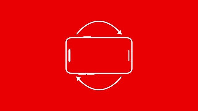 Animation Rotate your Phone portrait to landscape. phone rotate icon concept. Vertical video of rotate your phone to landscape animation on alpha channel transparent background.