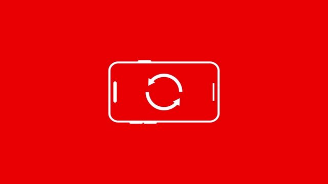Vertical video of rotate your phone to landscape animation on alpha channel transparent background. Turn the phone horizontally and vertically icon. Video template for social networks. 4k video