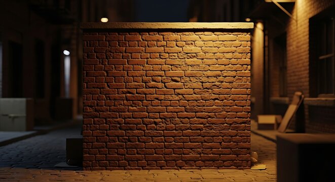 Warm Brick Wall Wallen Night Alley Scene