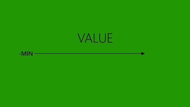 Value level slider animation from minimum to maximum on 4 k video ..