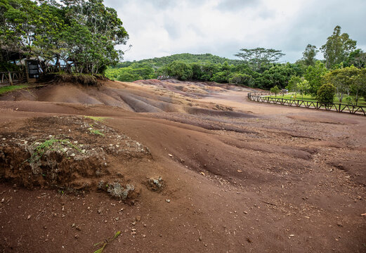 진흙,산책로,샤마렐칠색대지지오파크,Seven Coloured Earth GeoPark,샤마렐,모리셔스