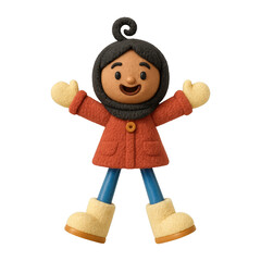 Fototapeta premium PNG Playful winter character illustration.