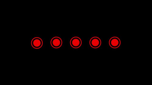 Animated loading dots and circular progress indicator for minimal buffering loader on black background