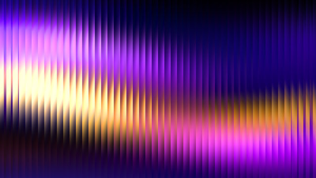 Purple and blue neon fractal glass bg with ribbed fluted gradient effect. Abstract vector pattern with vertical prism overlay on iridescent background. Luminous geometric texture for modern.